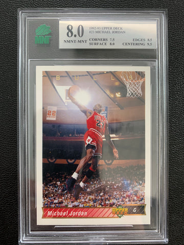 1992-93 UPPER DECK BASKETBALL #23 - MICHAEL JORDAN GRADED MNT 8.0 NMNT-MINT
