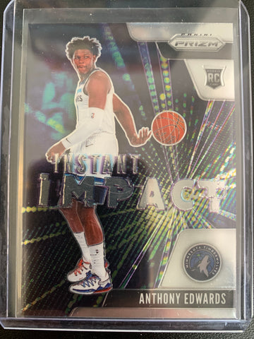 2020-2021 PANINI PRIZM NBA BASKETBALL #1 MINNESOTA TIMERWOLVES - ANTHONY EDWARDS INSTANT IMPACT ROOKIE CARD