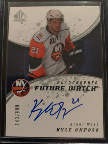 2008-09 SP AUTHENTIC HOCKEY #200 NEW YORK ISLANDERS - KYLE OKPOSO AUTOGRAPHED ROOKIE CARD RAW