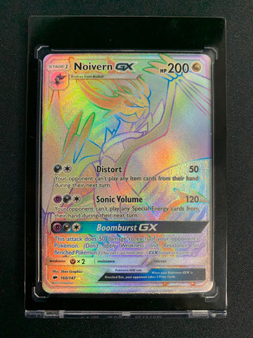 POKEMON SUN & MOON BURNING SHADOWS NOIVERN GX SECRET RAINBOW RARE 160/147 - PACK FRESH!