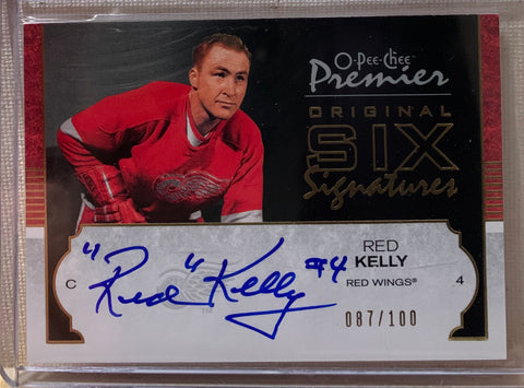 2007-08 O-PEE-CHEE PREMIER HOCKEY #06-RK DETROIT RED WINGS - RED KELLY ORIGINAL SIX AUTO CARD RAW