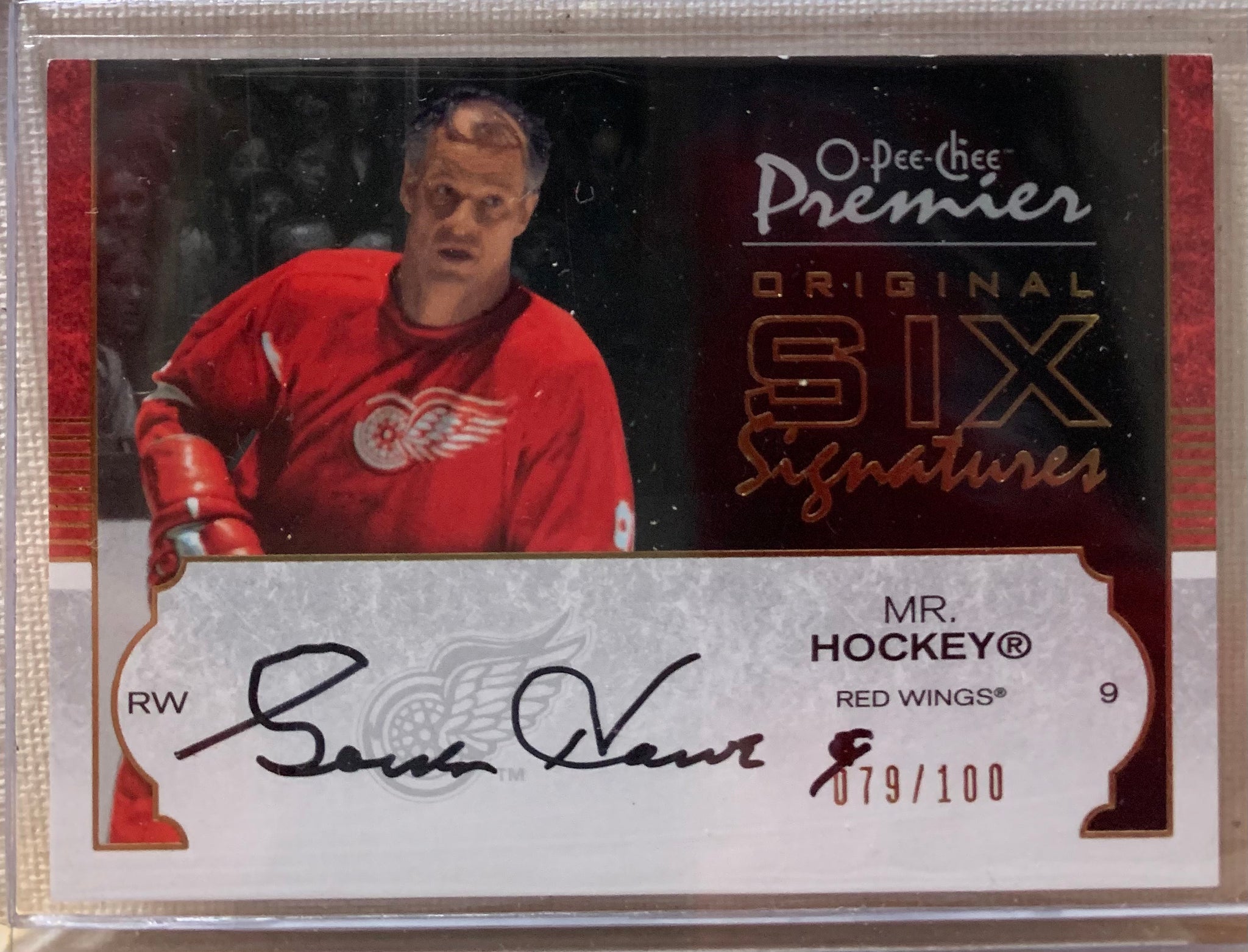 2007-08 O-PEE-CHEE PREMIER HOCKEY #06-GH DETROIT RED WINGS - GORDIE HOWE ORIGINAL SIX AUTO CARD RAW