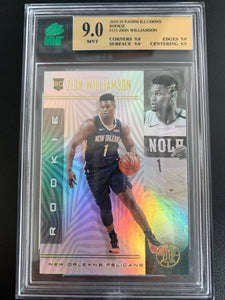 2019-2020 PANINI ILLUSIONS #151 NEW ORLEANS PELICANS - ZION WILLIAMSON ROOKIE CARD GRADED MNT 9.0 MINT
