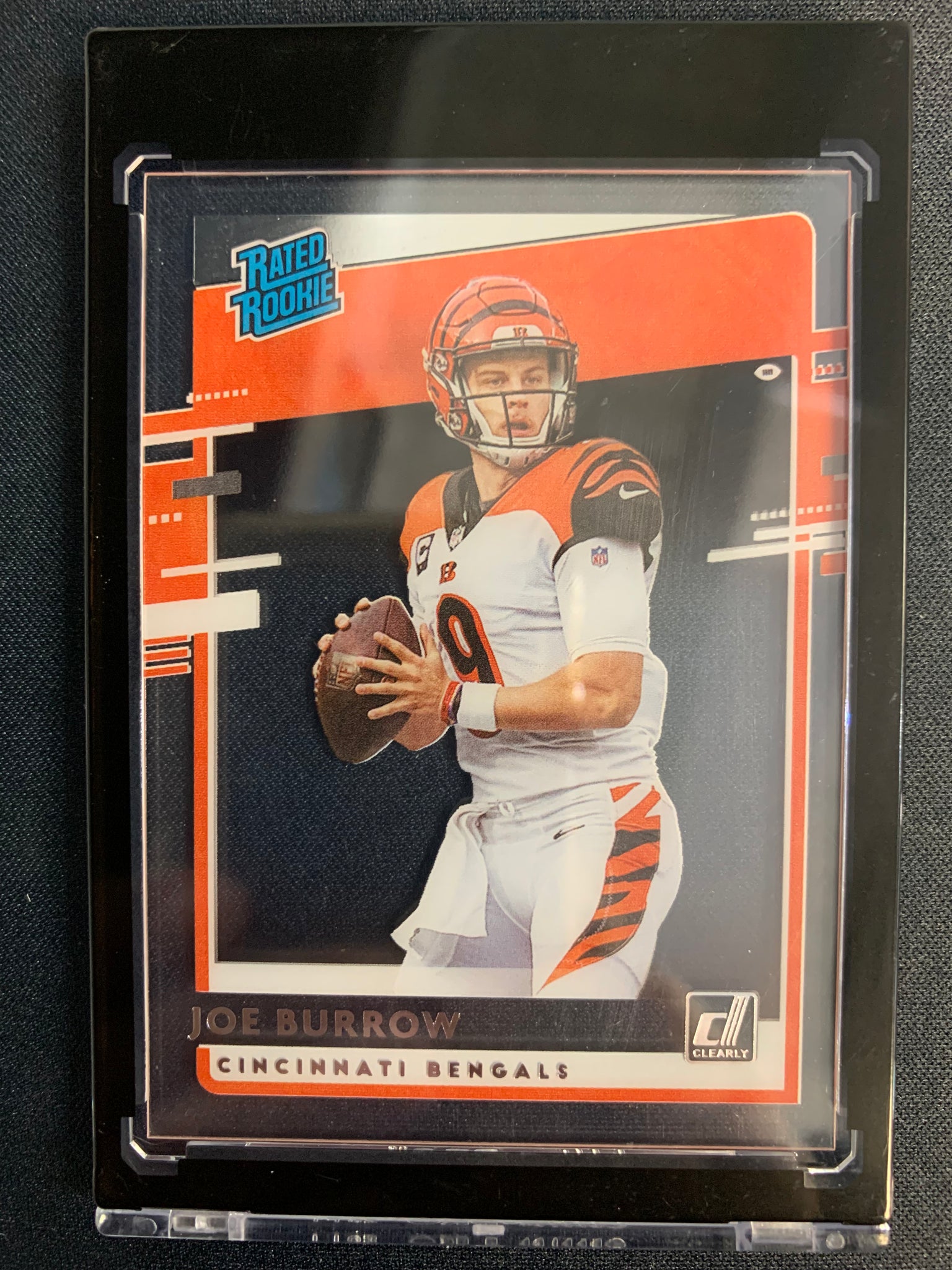 2020 PANINI CHRONICLES FOOTBALL #RR-JB CINCINNATI BENGALS - JOE BURROW CLEARLY DONRUSS ROOKIE CARD