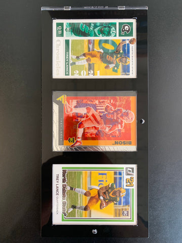 2021 CHRONICLES FOOTBALL - TREY LANCE ROOKIE CARD COLLECTION (3) / COMES WITH 1-TOUCH DISPLAY CASE