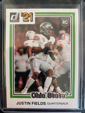 2021 PANINI CHRONICLES DRAFT PICKS FOOTBALL #33 CHICAGO BEARS - JUSTIN FIELDS CHRONICLES DONRUSS ROOKIE CARD