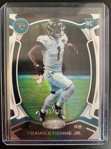 2021 PANINI CERTIFIED FOOTBALL #114 JACKSONVILLE JAGUARS - TRAVIS ETIENNE ROOKIE CARD SP PARALLEL NUMBERED 287/299