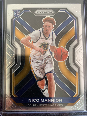 2020-2021 PANINI PRIZM NBA BASKETBALL #293 GOLDEN STATE WARRIORS - NICO MANNION PRIZM ROOKIE CARD