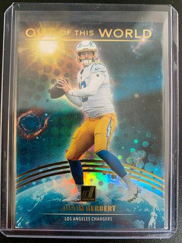 2021 PANINI DONRUSS FOOTBALL #OTW-JHE LOS ANGELES CHARGERS - JUSTIN HERBERT "OUT OF THIS WORLD" INSERT