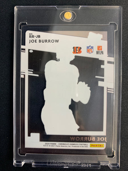 2020 PANINI CHRONICLES FOOTBALL #RR-JB CINCINNATI BENGALS - JOE BURROW CLEARLY DONRUSS ROOKIE CARD