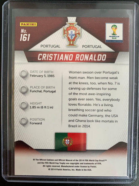 2014 FIFA WORLD CUP PANINI PRIZM SOCCER #161 CRISTIANO RONALDO PRIZM BASE