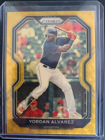 2021 PANINI PRIZM BASEBALL #224 HOUSTON ASTROS - YORDAN ALVAREZ GOLD PRIZM NUMBERED ONE OF ONE