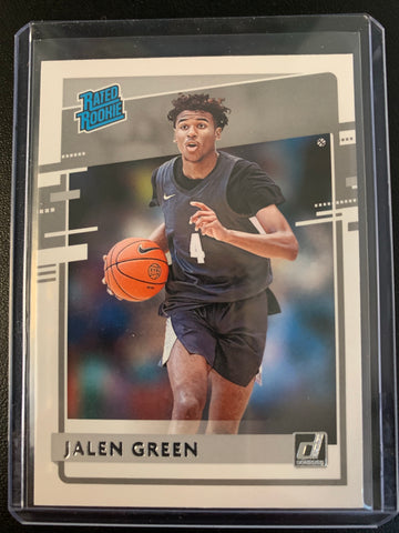 2021 PANINI CHRONICLES DRAFT PICKS BASKETBALL #29 HOUSTON ROCKETS - JALEN GREEN CHRONICLES DONRUSS RATED ROOKIE CARD