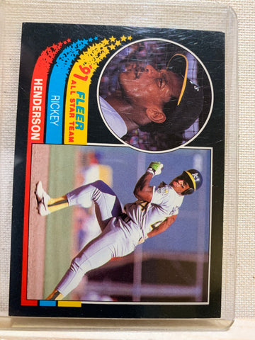 1991-92 FLEER BASEBALL #6 - RICKEY HENDERSON ALL STAR INSERT CARD RAW