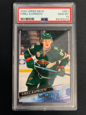 2020 UPPER DECK SERIES 2 HOCKEY #451 - MINNESOTA WILD - KIRILL KAPRIZOV YOUNG GUNS ROOKIE GRADED PSA 10 GEM MINT