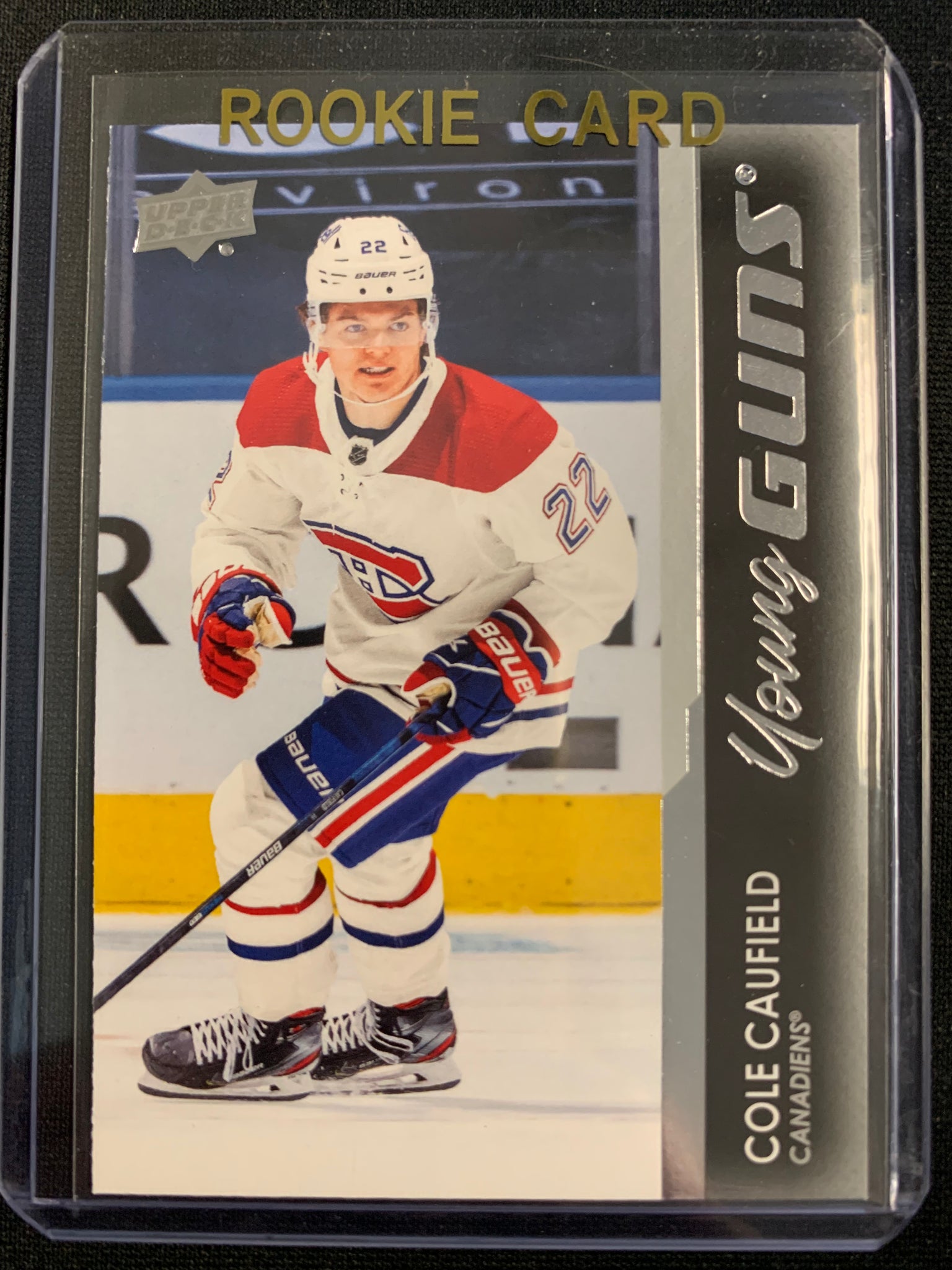 2021-22 UPPER DECK S1 HOCKEY #201 MONTREAL CANADIENS - COLE CAUFIELD YOUNG GUNS ROOKIE CARD