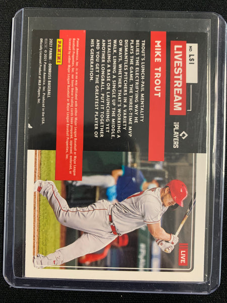 2021 PANINI DONRUSS BASEBALL #LS1 LOS ANGELES ANGELS - MIKE TROUT LIVESTREAM INSERT CARD