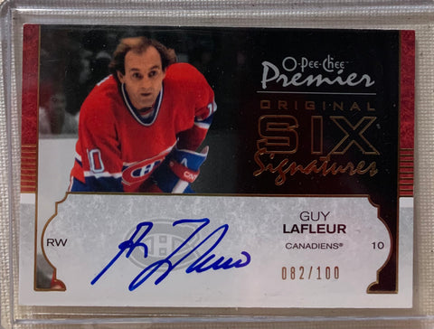 2007-08 O-PEE-CHEE PREMIER HOCKEY #06-GL MONTREAL CANADIENS - GUY LAFLEUR ORIGINAL SIX AUTO CARD RAW