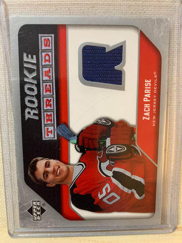 2005-06 UPPER DECK HOCKEY #RT-ZP NEW JERSEY DEVILS - ZACH PARISE ROOKIE THREADS CARD RAW