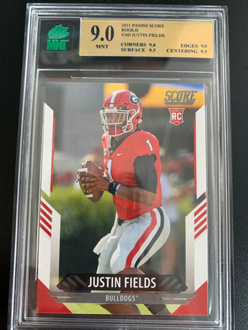 2021 PANINI SCORE FOOTBALL #360 CHICAGO BEARS - JUSTIN FIELDS ROOKIE CARD GRADED MNT 9.0 MINT