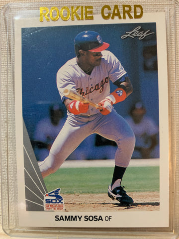 1990-91 LEAF BASEBALL #220 - SAMMY SOSA ROOKIE CARD RAW