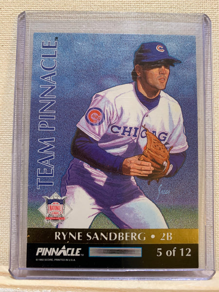 1992-93 SCORE PINNACLE BASEBALL #5 OF 12 - RYNE SANDBERG / ROBERTO ALOMAR TEAM PINNACLE CARD RAW