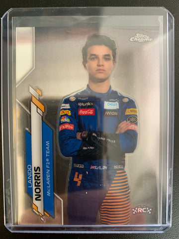 2020 TOPPS CHROME FORMULA 1 RACING #7 - LANDO NORRIS CHROME BASE ROOKIE CARD