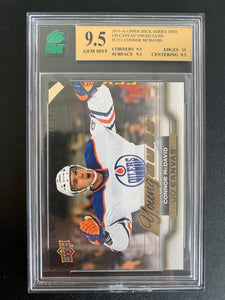 2015-16 UPPER DECK HOCKEY #C211 EDMONTON OILERS - CONNOR MCDAVID YOUNG GUNS CANVAS ROOKIE CARD GRADED MNT 9.5 GEM MINT