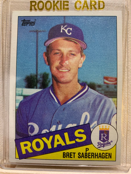 1985-86 TOPPS BASEBALL #23 KANSAS CITY ROYALS - BRET SABERHAGEN ROOKIE CARD RAW