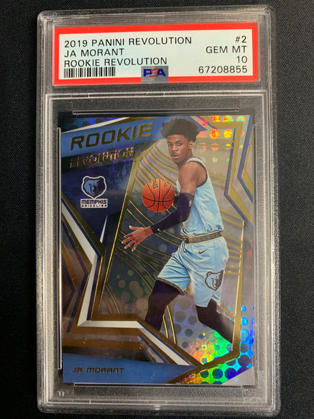 2019 PANINI REVOLUTION BASKETBALL #2 MEMPHIS GRIZZLIES - JA MORANT ROOKIE REVOLUTION ROOKIE CARD GRADED PSA 10 GEM MINT
