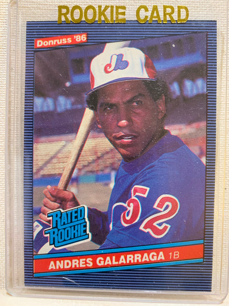 1986-87 DONRUSS BASEBALL #33 MONTREAL EXPOS - ANDRES GALARRAGA RATED ROOKIE CARD RAW
