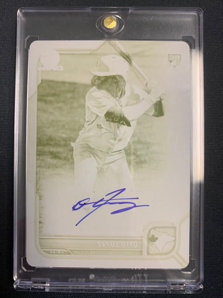 2022 BOWMAN BASEBALL #CRA-OL TORONTO BLUE JAYS - OTTO LOPEZ BOWMAN CHROME ROOKIE 1 OF 1 PRINTING PLATE