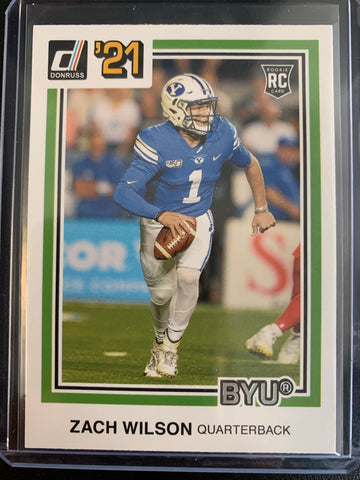 2021 PANINI CHRONICLES DRAFT PICKS FOOTBALL #1 NEW YORK JETS - ZACH WILSON DONRUSS ROOKIE CARD