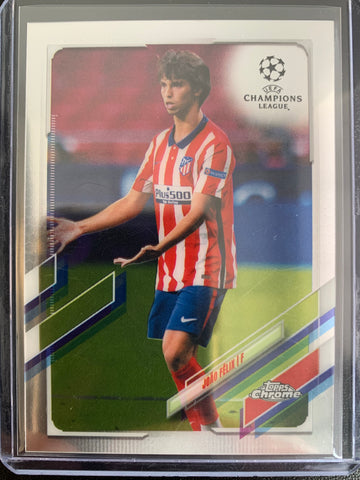 2021 TOPPS CHROME UEFA CHAMPIONS LEAGUE SOCCER #19 ATLETICO DE MADRID - JOAO FELIX BASE CARD