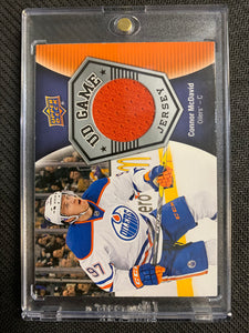 2016-17 UPPER DECK SERIES ONE HOCKEY #GJ-CM EDMONTON OILERS - CONNOR MCDAVID AUTHENTIC UD GAME JERSEY CARD