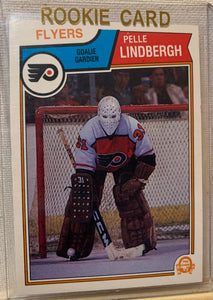 1983-84 O-PEE-CHEE HOCKEY #268 PHILADELPHIA FLYERS - PELLE LINDBERGH ROOKIE CARD RAW