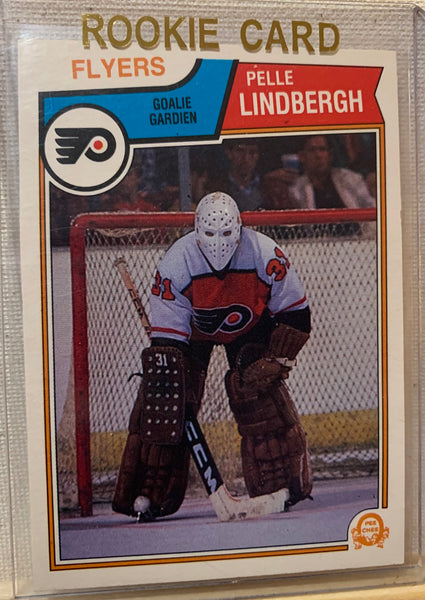1983-84 O-PEE-CHEE HOCKEY #268 PHILADELPHIA FLYERS - PELLE LINDBERGH ROOKIE CARD RAW