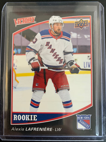 2020-21 UPPER DECK NATIONAL HOCKEY CARD DAY #V-16 NEW YORK RANGERS - ALEXIS LAFRENIERE VICTORY BLACK SSP ROOKIE CARD