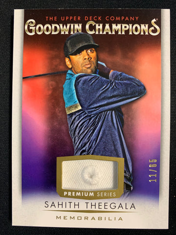 2021 UPPER DECK GOODWIN CHAMPIONS - SAHITH THEEGALA PREMIUM MEMORABILIA SERIES NUMBERED 11/65