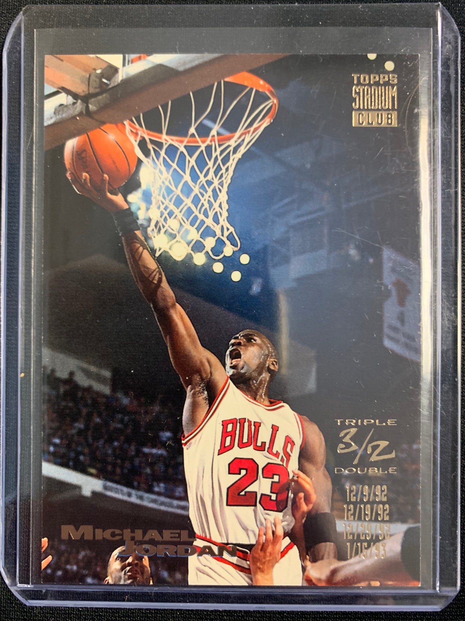 1993-94 TOPPS STADIUM CLUB BASKETBALL #1 CHICAGO BULLS - MICHAEL JORDAN TRIPLE DOUBLE