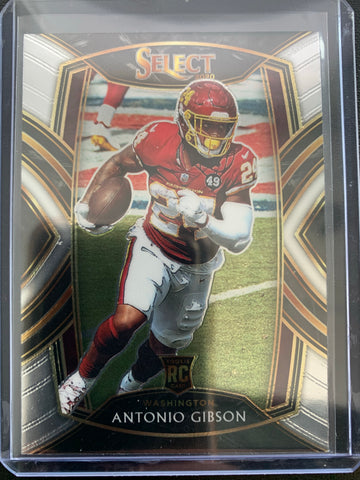 2020 PANINI SELECT FOOTBALL #272 WASHINGTON REDSKINS - ANTONIO GIBSON SELECT CLUB LEVEL ROOKIE CARD