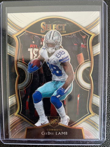 2020 PANINI SELECT FOOTBALL #57 DALLAS COWBOYS - CEE DEE LAMB CONCOURSE LEVEL PRIZM ROOKIE CARD