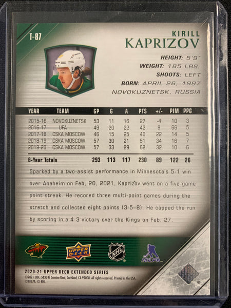 2020-21 UPPER DECK HOCKEY #T-87 MINNESOTA WILD - KIRILL KAPRIZOV RETRO YOUNG GUNS ROOKIE CARD