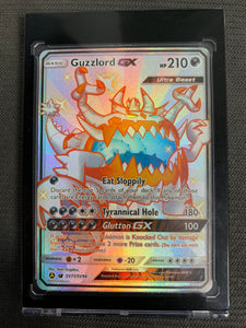 2019 POKEMON SUN & MOON HIDDEN FATES GUZZLORD GX FULL ART ULTRA RARE HOLO SV71/SV94 - MINT