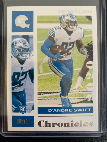 2020 PANINI CHRONICLES FOOTBALL #32 DETROIT LIONS - D'ANDRE SWIFT ROOKIE CARD