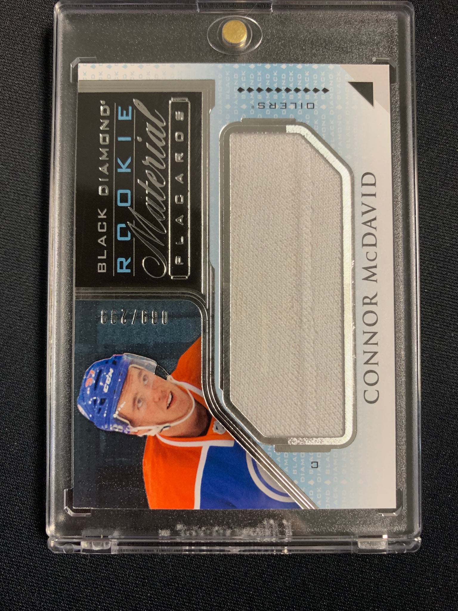 2015-16 UD BLACK DIAMOND HOCKEY #RMP-CM EDMONTON OILERS - CONNOR MCDAVID ROOKIE MATERIAL PLACARDS NUMBERED 089/299
