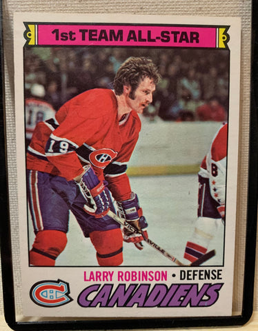 1977-78 O-PEE-CHEE HOCKEY #30 MONTREAL CANADIENS - LARRY ROBINSON ALL-STAR CARD RAW