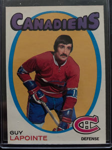 1971-72 O-PEE-CHEE HOCKEY #145 MONTREAL CANADIENS - GUY LAPOINTE CARD RAW