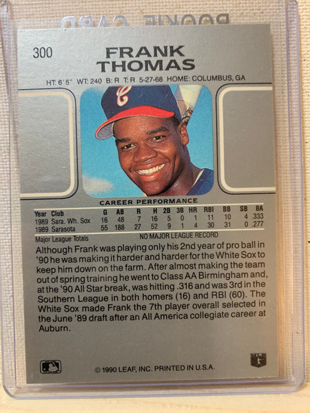 1990-91 LEAF BASEBALL #300 - FRANK THOMAS ROOKIE CARD RAW