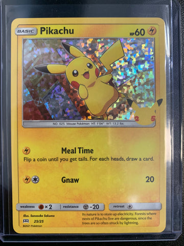 2021 POKEMON MCDONALD'S 25TH ANNIVERSARY PIKACHU HOLO PROMO - 25/25 - PACK FRESH CONDITION